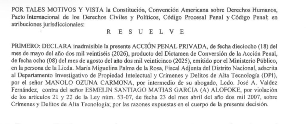 Court declares Manolo Ozuna's accusation against Santiago Matías inadmissible for the third time | 2 | Court declares Manolo Ozuna's accusation against Santiago Matías inadmissible for the third time | De Último Minuto English