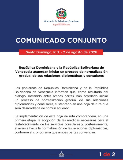 DR and Venezuela agree to begin the gradual normalization of their diplomatic and consular relations | De Último Minuto English