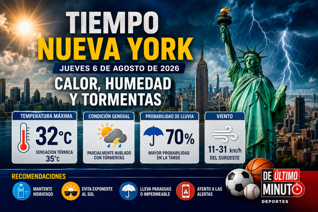 Weather in New York today: heat, humidity and risk of storms this Thursday | 2 | Weather in New York today: heat, humidity and risk of storms this Thursday | De Último Minuto English